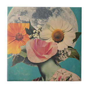 Blooming Mystery Under the Moon Ceramic Tile