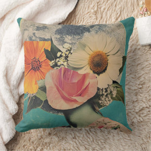 Blooming Mystery Under the Moon Throw Pillow