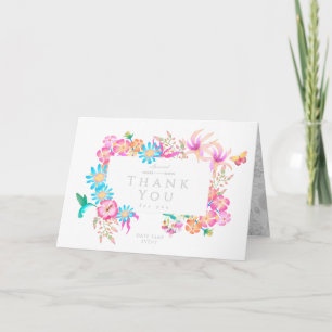Blooming Mystical Floral White Thank You Card