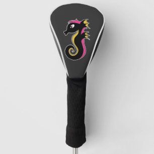 Blooming Neon Seahorse Golf Head Cover