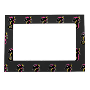 Blooming Neon Seahorse Magnetic Frame