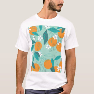 Blooming oranges, leaves, vintage art. T-Shirt