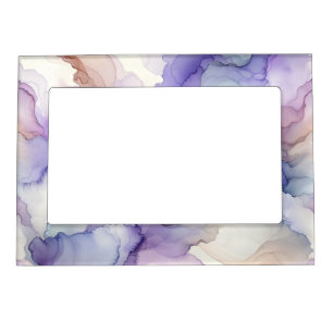 Blooming Orchid Purple Watercolor Abstract Art Magnetic Frame