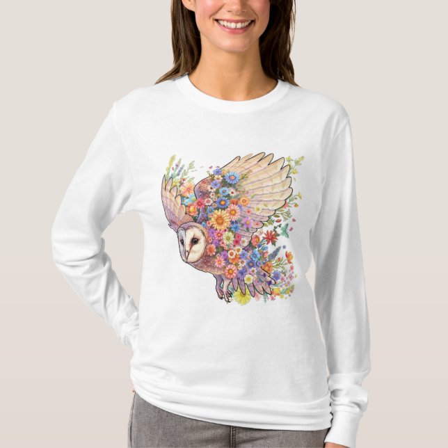 Blooming Owl Long Sleeve Tee (Front)