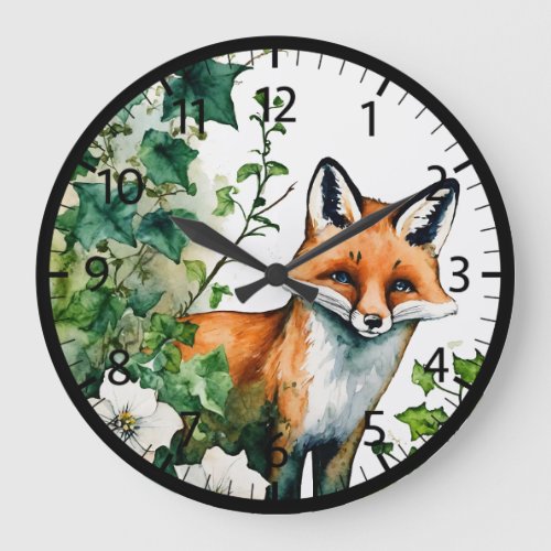 Blooming Paws Dog with Flowers  Large Clock