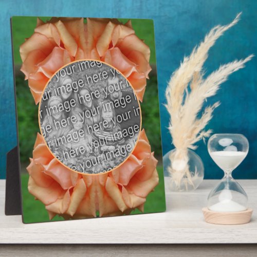 Blooming Peach Rose Create Your Own Photo Plaque