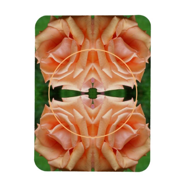 Blooming Peach Rose Frame Create Your Own Photo Magnet (Vertical)