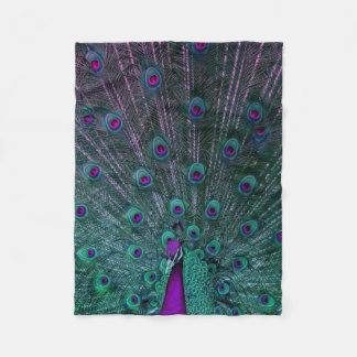 BLOOMING PEACOCK FLEECE BLANKET