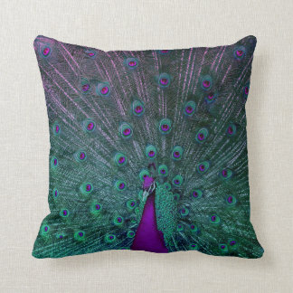 BLOOMING PEACOCK THROW PILLOW