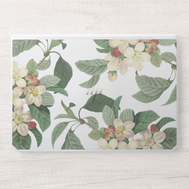 Blooming Pearl White Summer Floral Botanical HP Laptop Skin (Front)
