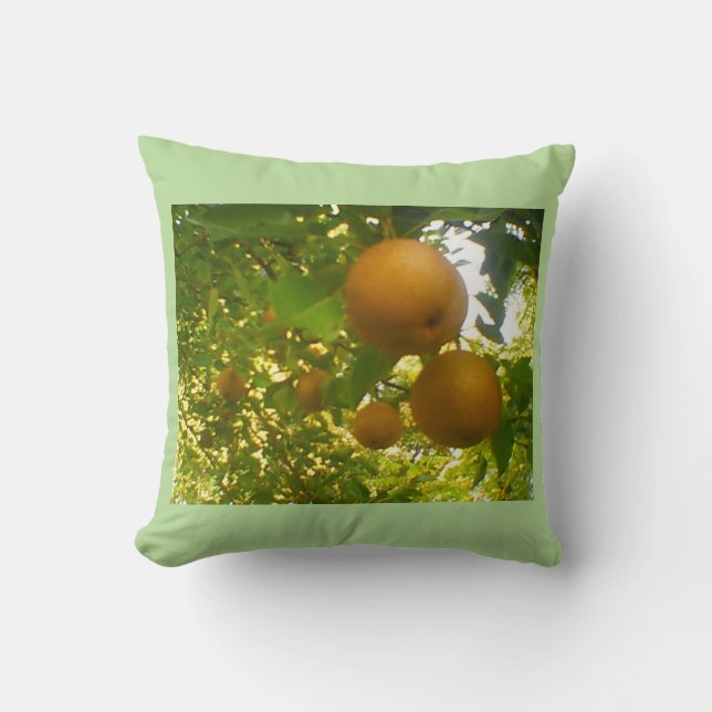 Blooming Pears Throw Pillow (Front)