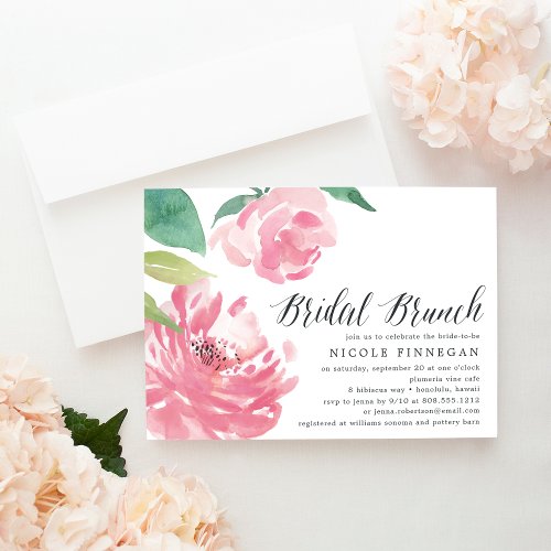 Blooming Peony  Bridal Brunch Invitation