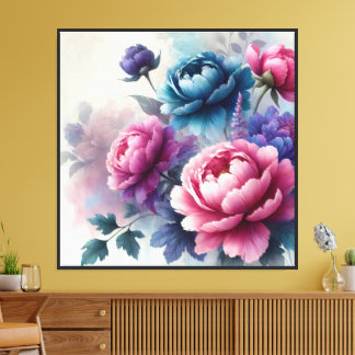 Blooming Peony Painting Floral Wall Art