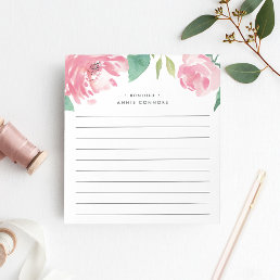 Blooming Peony | Personalized Lined Notepad