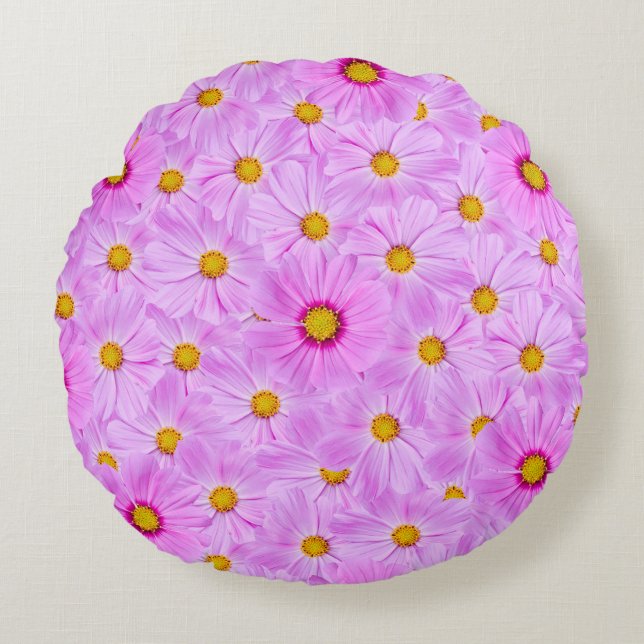 Blooming Pink Cutter Round Pillow (Front)