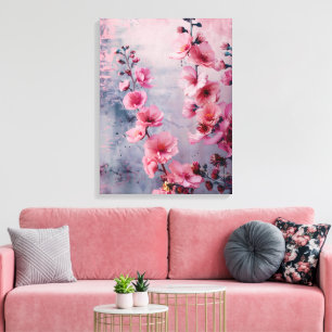 Blooming Pink Flowers  Canvas Print