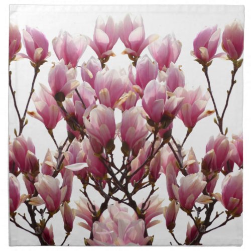Blooming Pink Magnolias Spring Flower Cloth Napkin