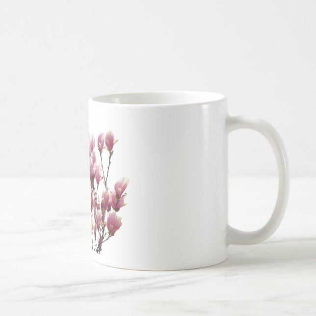 Blooming Pink Magnolias Spring Flower Coffee Mug (Right)