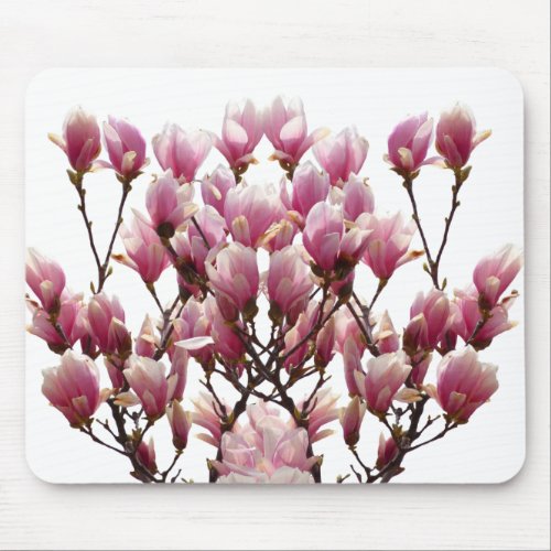 Blooming Pink Magnolias Spring Flower Mouse Pad