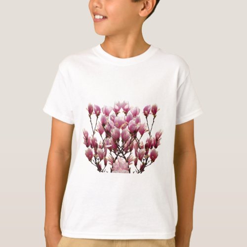 Blooming Pink Magnolias Spring Flower T_Shirt