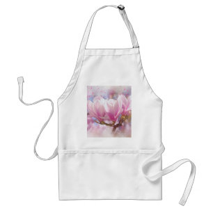Blooming Pink Purple Magnolia - Spring Flower Adult Apron