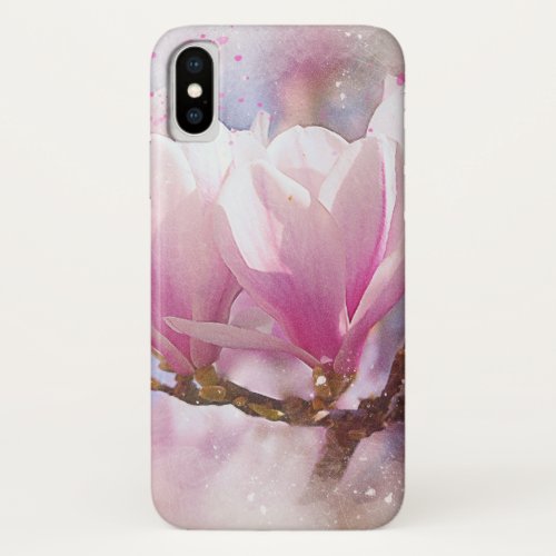 Blooming Pink Purple Magnolia _ Spring Flower iPhone X Case