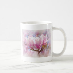 Blooming Pink Purple Magnolia - Spring Flower Coffee Mug
