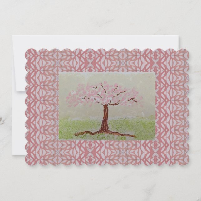 Blooming Pink Tree Invitation (Front)