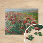 Blooming Poppies | Olga Wisinger-Florian Jigsaw Puzzle<br><div class="desc">Blooming Poppies | Blühender Mohn (1895-1900) | Original artwork by Austrian impressionist painter Olga Wisinger-Florian (1844-1926). The artist is known for her many landscapes and floral still life paintings. This piece depicts a landscape with a dense field of pink and red poppy flowers in full bloom. Use the design tools...</div>