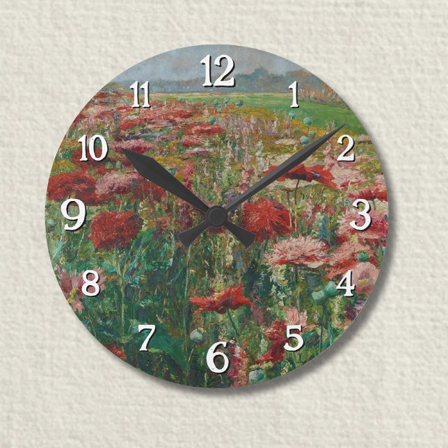 Blooming Poppies – Olga Wisinger-Florian Round Clock (Creator Uploaded)