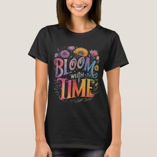 Blooming Potential Woman Black T_shirt 