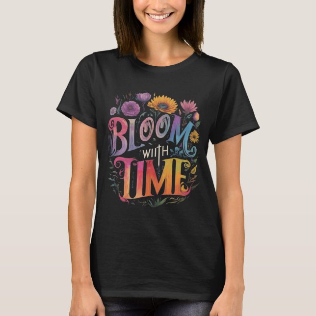 Blooming Potential: Woman' Black T-shirt  (Front)
