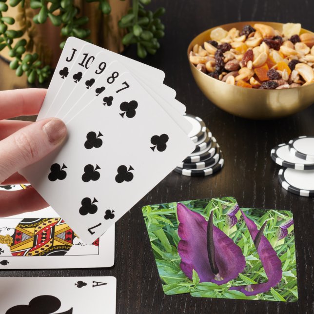 Blooming Purple Dragon Lily Floral Poker Cards (In Situ)