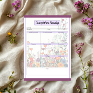 Blooming Purple Garden _ Concept Care Planning Notepad