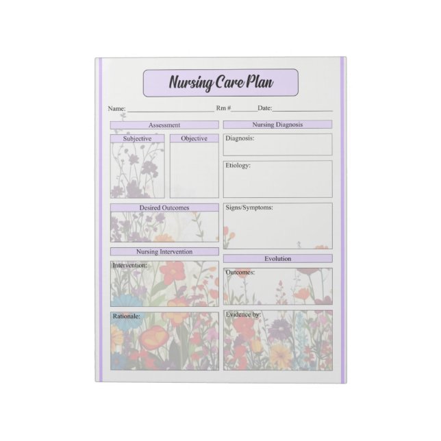Blooming Purple Garden _ Nursing Care Plan Notepad (Rotated)