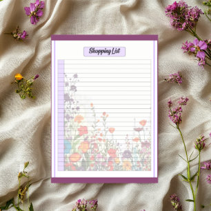 Blooming Purple Garden _ Shopping List Notepad