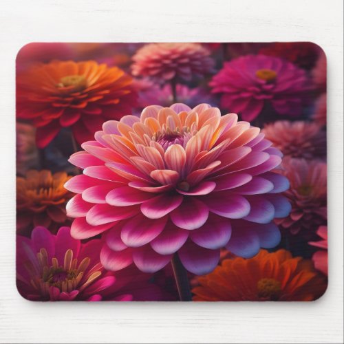 Blooming Radiance Vibrant Dahlia Mouse Pad