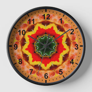 ~ Blooming Red Flower Fractal ~ Clock