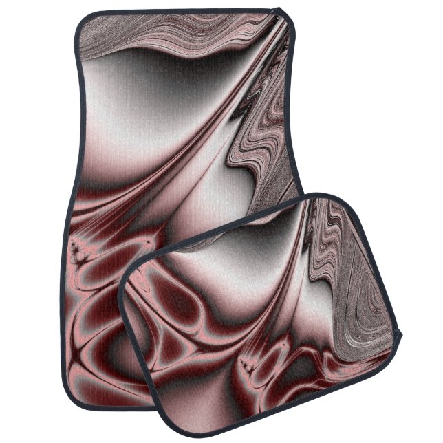 Blooming Red Fractal Car Mats (Set)
