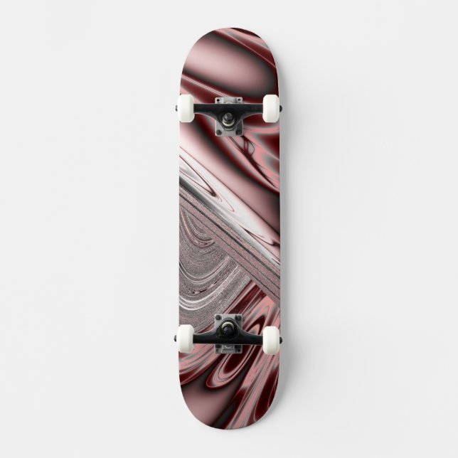 Blooming Red Fractal Skateboard Deck (Front)