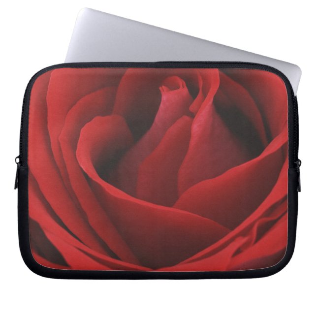 Blooming Red Rose Laptop Sleeve (Front)
