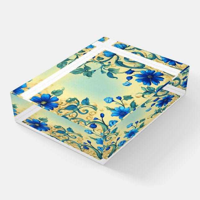 Blooming Resin: Personalized Floral Paperweight fo (Angled)