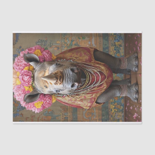 Blooming Rhino Tissue Paper (Front)