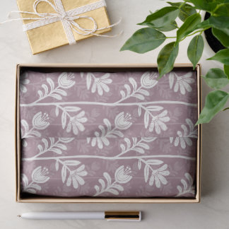 Blooming Rhythm Floral Silhouette white & lavender Tissue Paper
