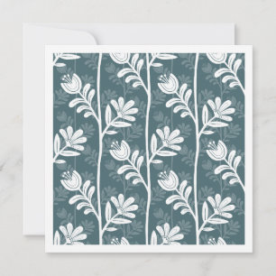 Blooming Rhythm Modern Floral Botanical dark green Note Card