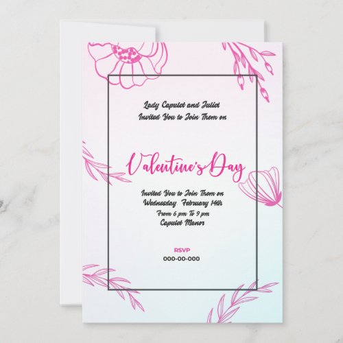 Blooming Romance in Pink Floral Bliss of Love  Invitation