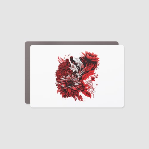 Blooming Romance Red Flowers  Love Car Magnet