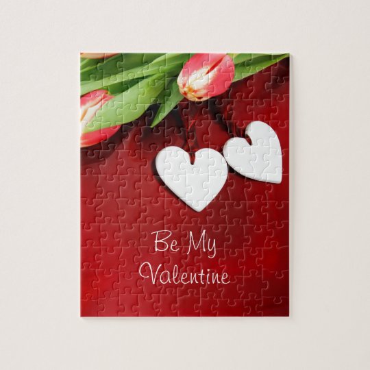 Blooming Romance Romantic Floral Hearts Jigsaw Puzzle