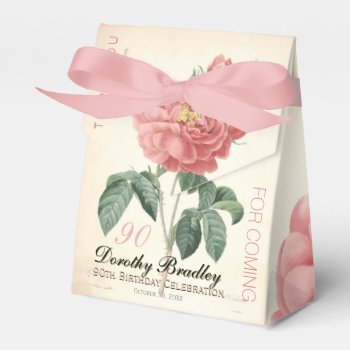 Blooming Rose 90th Birthday Thank You Favor Box by PBsecretgarden at Zazzle