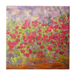blooming roses art ceramic tile